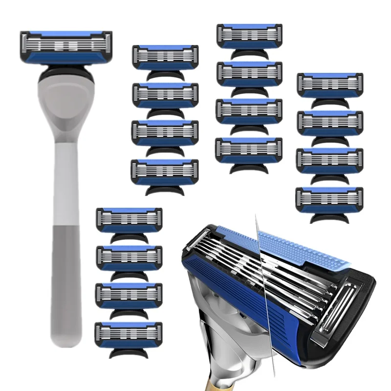 

Men Shaver Razor Blade 5 Layer Machine for Shaving Blades Metal Texture Hand Replacement Blade Fusion 5 USA Imported Blade