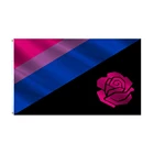 Бисексуальный социалистический флаг Bi Rose, Социалистическая гордость ЛГБТ, размер 3x5 футов