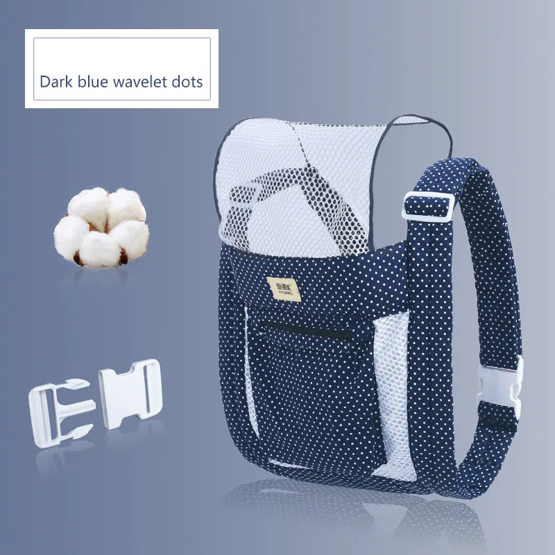 blue small dots Эргономичная Детская сумка-кенгуру из хлопка для младенцев; слинг-кенгуру для новорожденных детей 3-36 месяцев - Цвет: blue small dots
