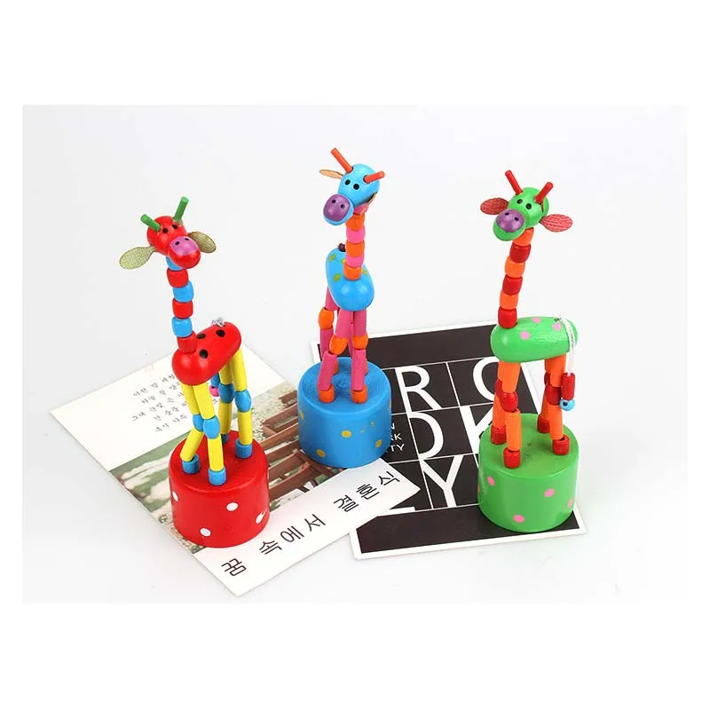 Моделирование разведки Танцы стенд красочные качалки Жираф деревянная игрушка
