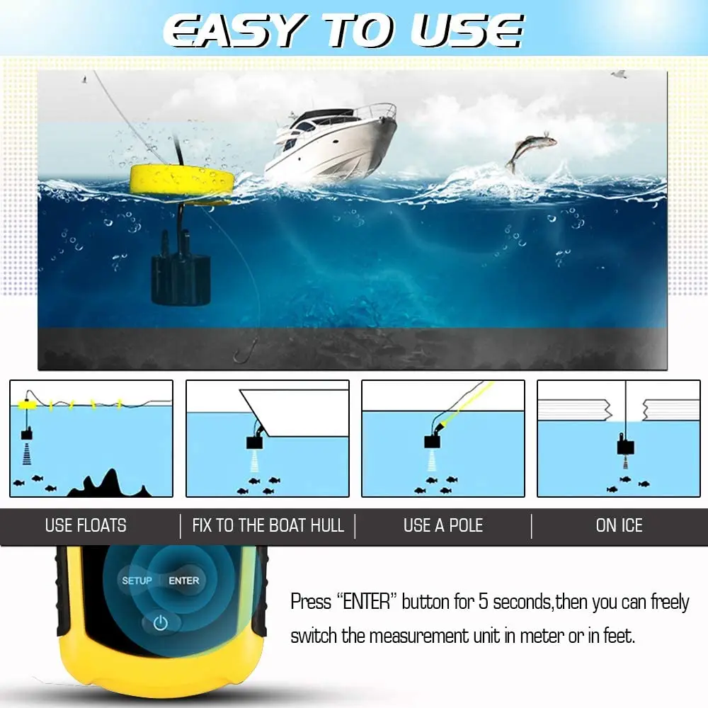 Эхолот-рыболокатор Findfish FFC1108-1 портативный сонар с ЖК-дисплеем Сигнализация