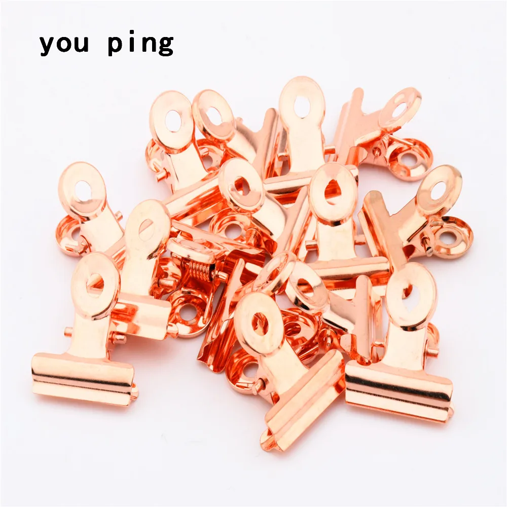 Круглые металлические зажимы для бумаги заметок под розовое золото 50 мм 38 31 22