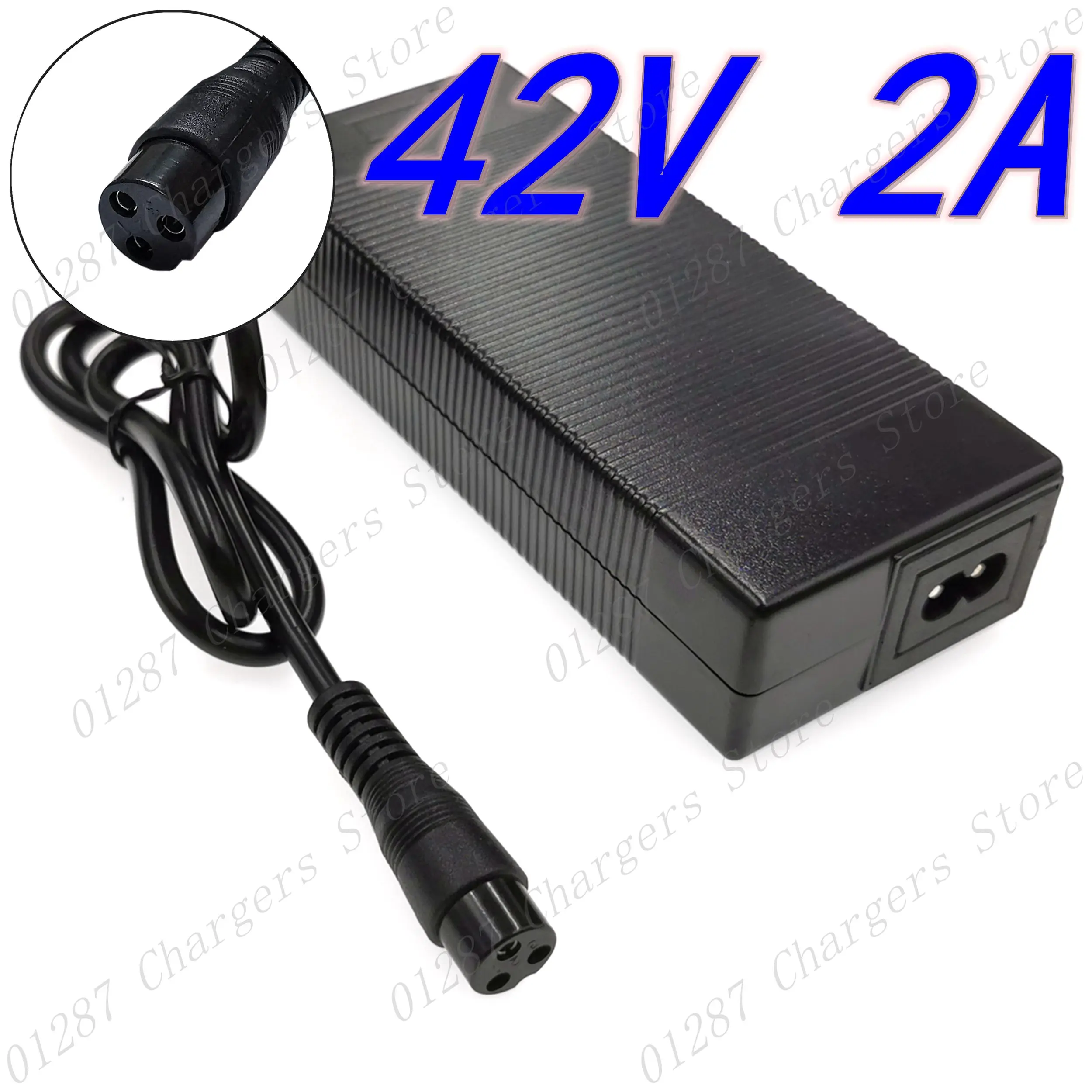 

42V 2A electric bike lithium battery charger For 36v electric scooter 3-Prong Inline Connector 3P GX16 Plug