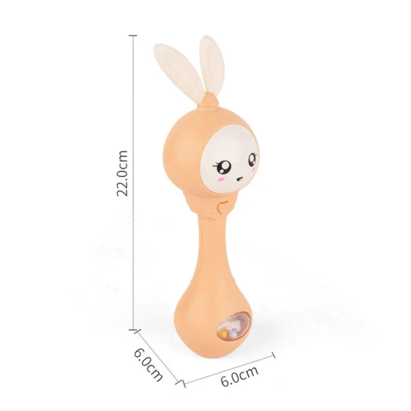 

Baby Music Flashing Teether Rattle Toys Rabbit Hand Bells Mobile Infant Pacifier Weep Tear Newborn Early Educational Toys 0-12M