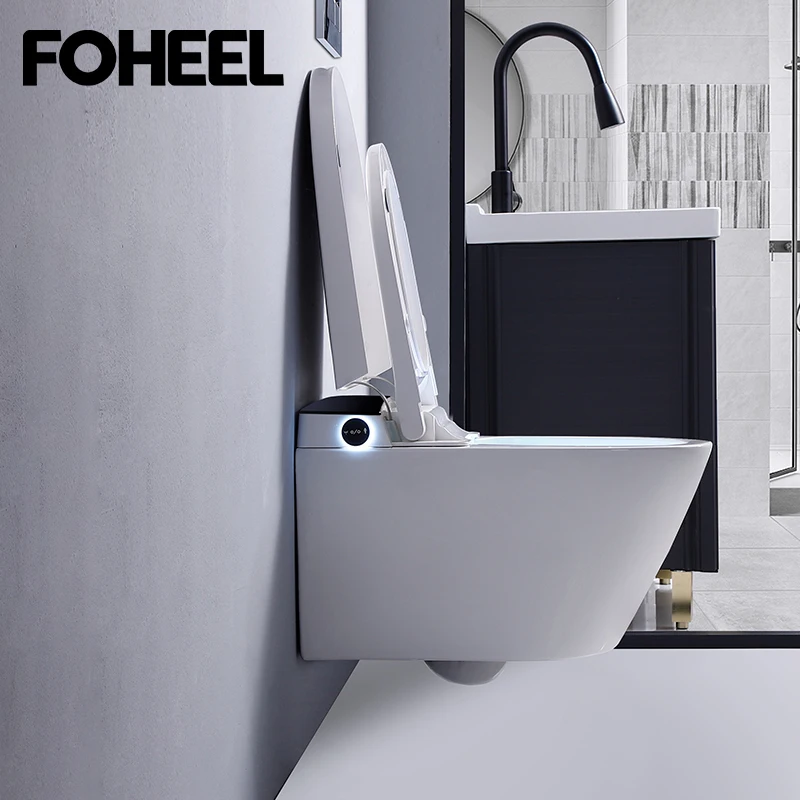 Настенный слитный Умный Унитаз FOHEEL умный туалет для ванной комнаты настенные