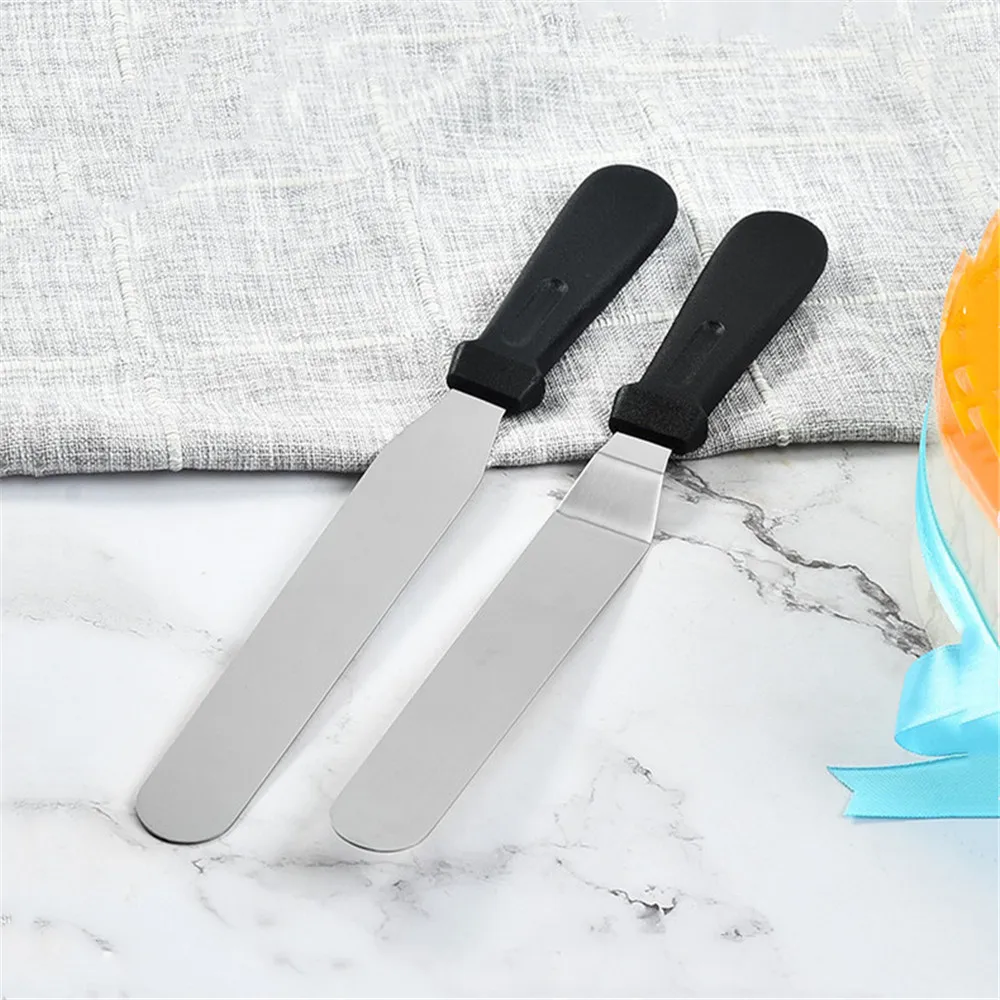 

6/8/10/12 inch Straight/Angled Spatula Palette Knife Stainless Steel Butter Cake Cream Knife Spatula Fondant Sugarcraft tools