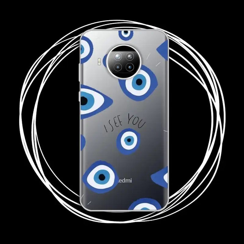 

Eyes Phone Case Transparent for xiaomi redmi note 8 9 9s 11 10t lite pro