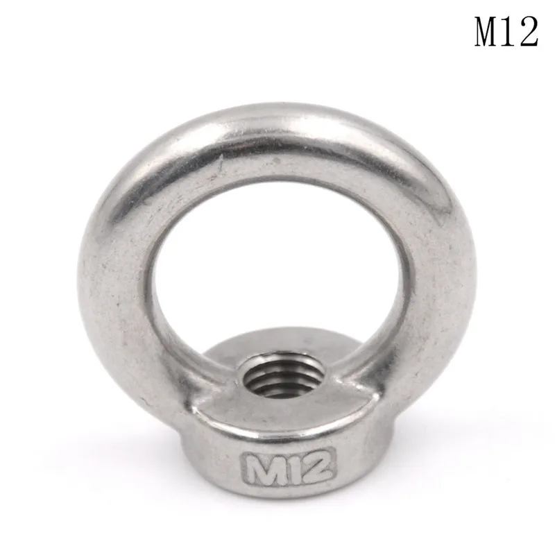 

1pc M12 Eye Nut Stainless Steel Marine Lifting Eye Nut Ring Nut Loop Hole For Cable Rope Lifting