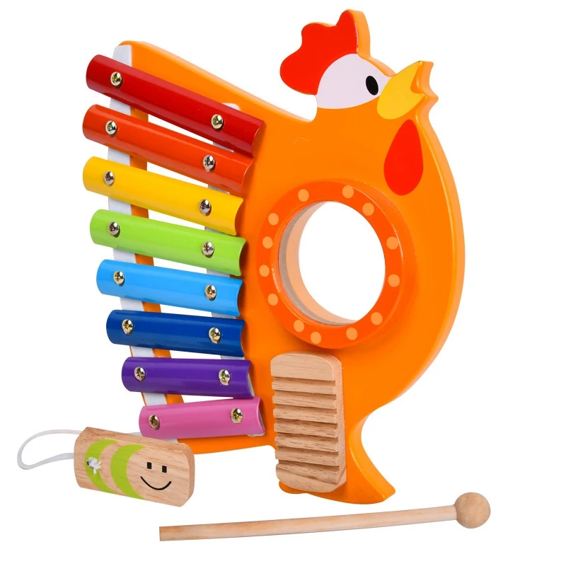 

3-In-1 Wooden Eight-Tone Hand Knocking on the Piano Enlightenment Musical Instrument Musical Toy for Children