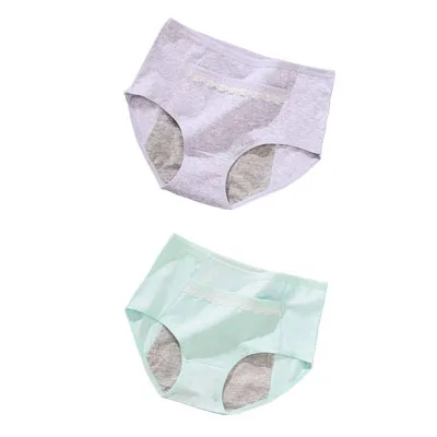 Слоновая кость 2pcs/Set Cotton Physiological Period Leak Proof Menstrual Panties Breathable Seamless Soft High Quality Women Underwear Breifs - Цвет: Слоновая кость