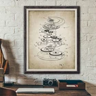 Часы с автоподзаводом, схематические принты, дизайн часов, патент, винтажные часы-постер, подарок, часы, искусство, холст, живопись, картина, Декор