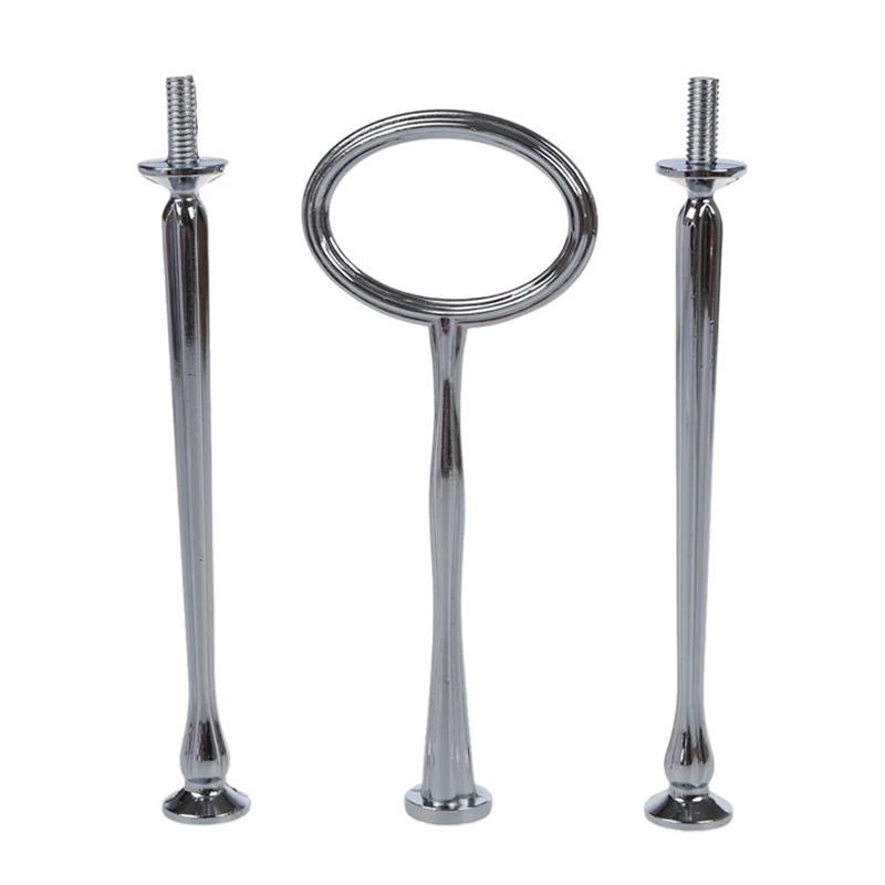 3 Tier Oval Ring Top Cake Stand (3 SETS) Plate Display Holder Handle Fittings Silver Metal for Tea Shop Room Hotel ** well | Освещение