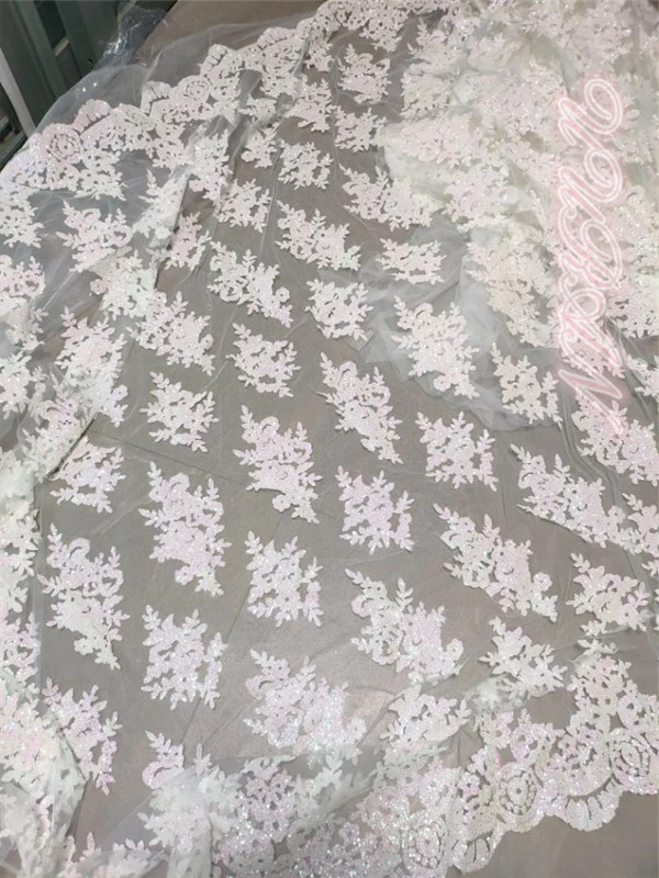 

Кружевная ткань с вышивкой ручной работы, тюль в нигерийском стиле для свадебного платья, французская сетчатая кружевная ткань