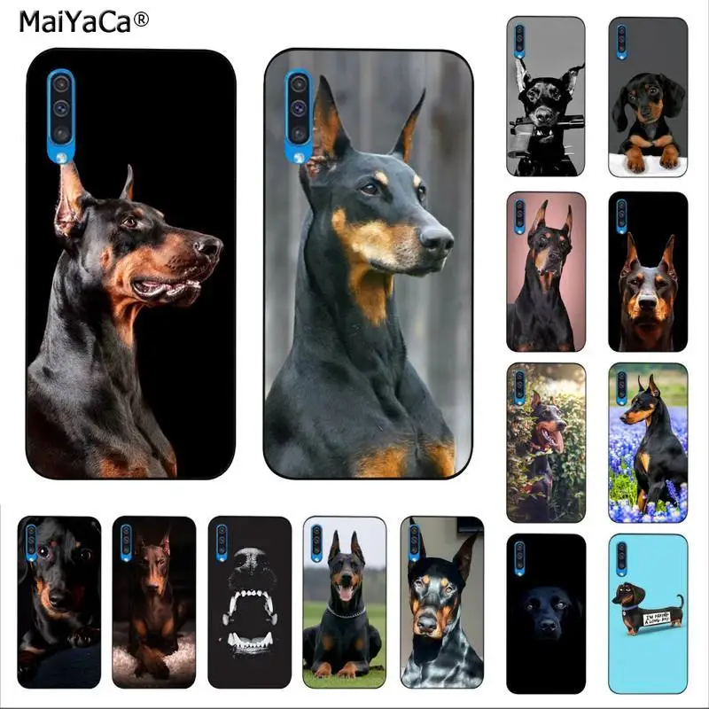 

MaiYaCa Animal Dachshund Doberman dog Soft Silicone Black Phone Case For Samsung A6 30s A50 70 10 40 51 20 71 30 20s A7 8 2018