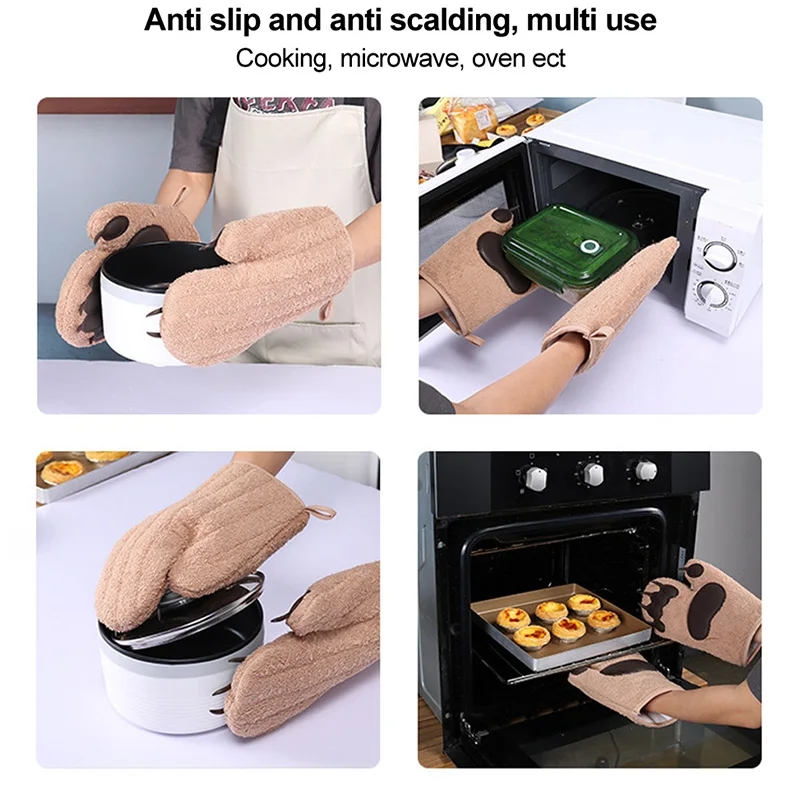 Простые кухонные перчатки варежки для духовки хлопковые термостойкие