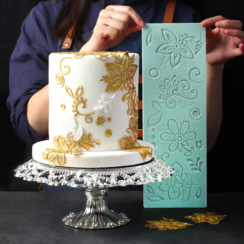 Цветочные силиконовые кружевные формы для украшения тортов помадки пищевые