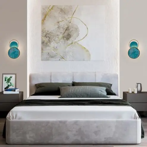 Настенный светильник в стиле постмодерн роскошная синяя стеклянная лампа для