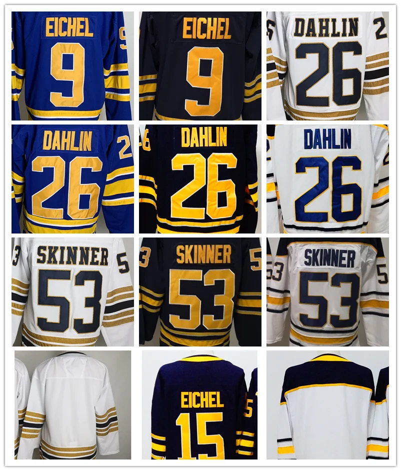 

Buffalo Hockey Jerseys Men's EICHEL #9 #15 DAHLIN #26 SKINNER #53 Retro Women Luxury Brand Youth With Logo Can be Customized