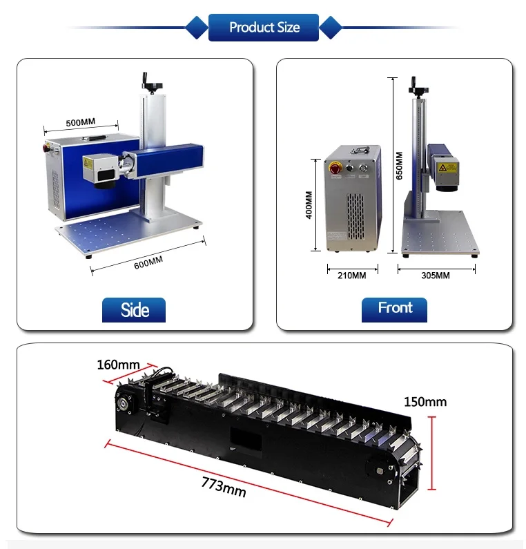 Миниатюрная конвейерная лента для пипетки из нержавеющей стали волоконная Raycus 20