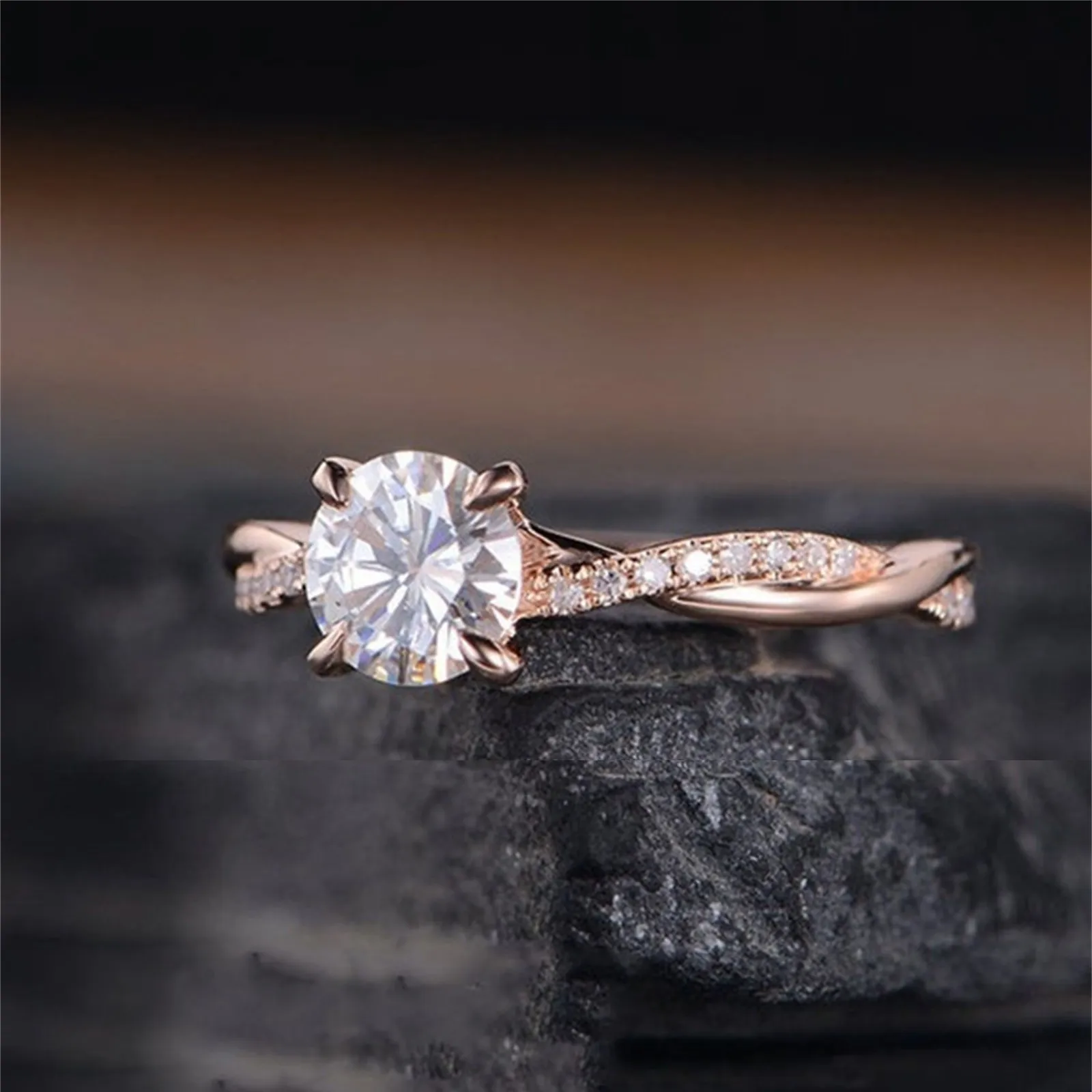 

Classic Engagement Rings For Women White Rhinestone Wedding Band Silver Rings Jewelry Clothing Accessories For Party New #463