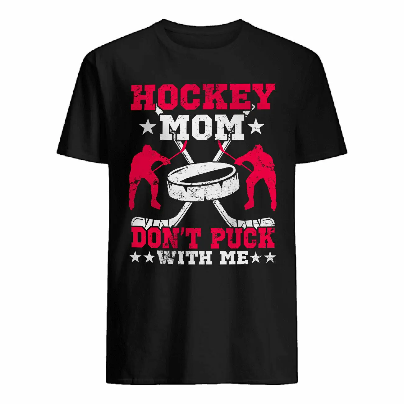 Винтаж Хоккей маме не шайба со мной Забавный День матери футболка|Мужские