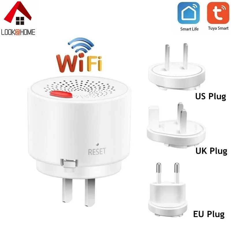 Подключение Wi-Fi для сжиженного нефтяного газа детектор утечки Tuya Smart Life APP Push-уведомление, Wi-Fi, качающийся газосигнализатор Системы Wi-Fi Сенсо... от AliExpress RU&CIS NEW