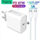 Зарядное устройство TQUQ с USB C, 87 Вт, зарядное устройство PD, зарядное устройство для ноутбука 3,0, зарядное устройство для MacBook Pro, iPhone 12 11 Pro Max, Xiaomi и многое другое