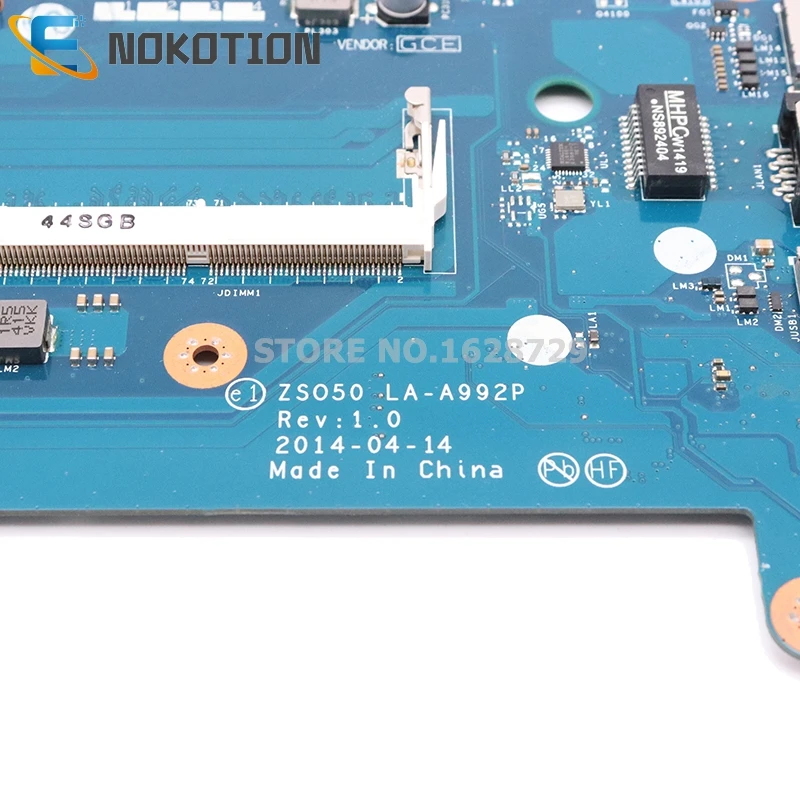Материнская плата NOKOTION для ноутбука HP 15-R 15-R015DX SR16Q ЦП 764109-501 764109-001 ZSO50 CPU-001 С. -