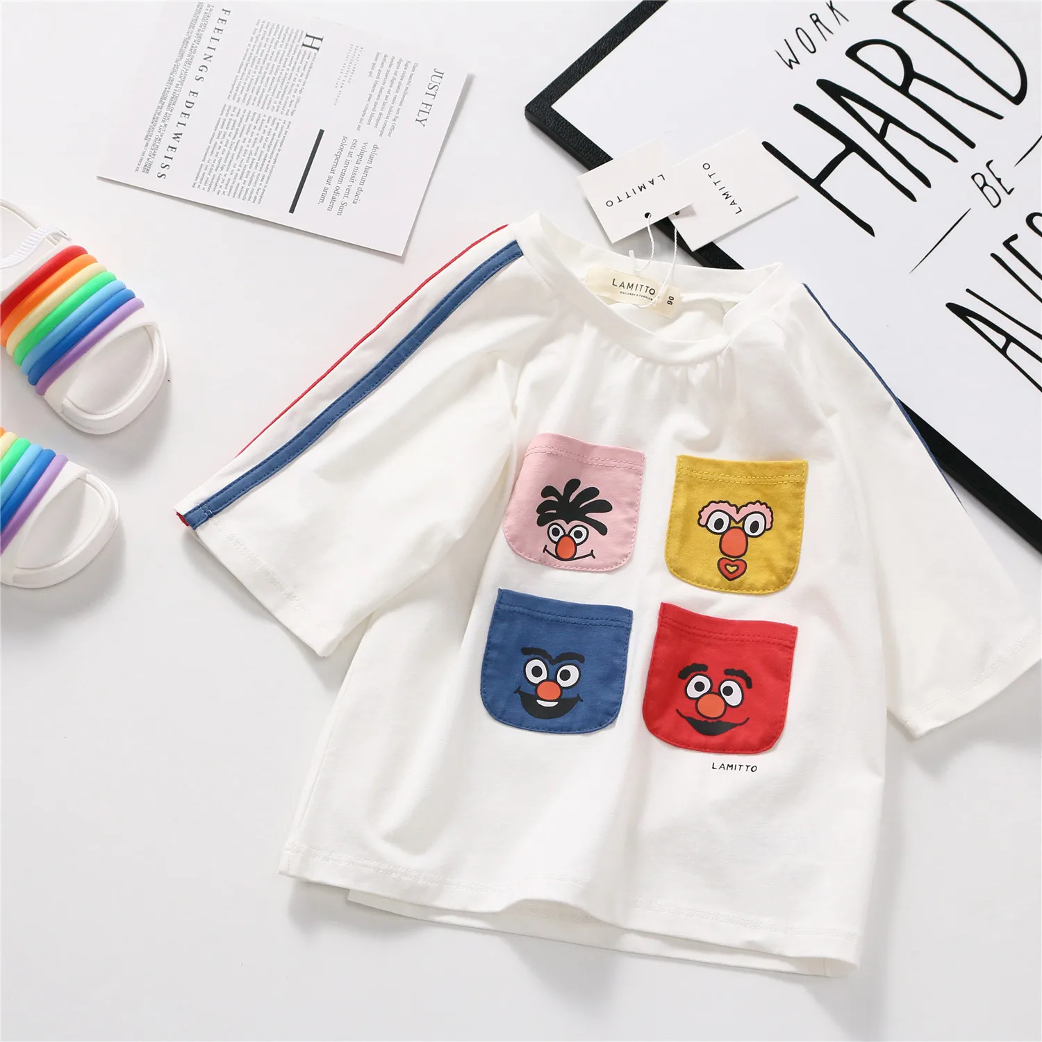 Tonytaobaby/Новая летняя модная красивая футболка для мальчиков и девочек Рубашки |