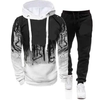 casual tracksuit men 2 pieces sets hooded sweatshirts spring autumn male pullover hoodies pants suit ropa hombre plus size s 4xl