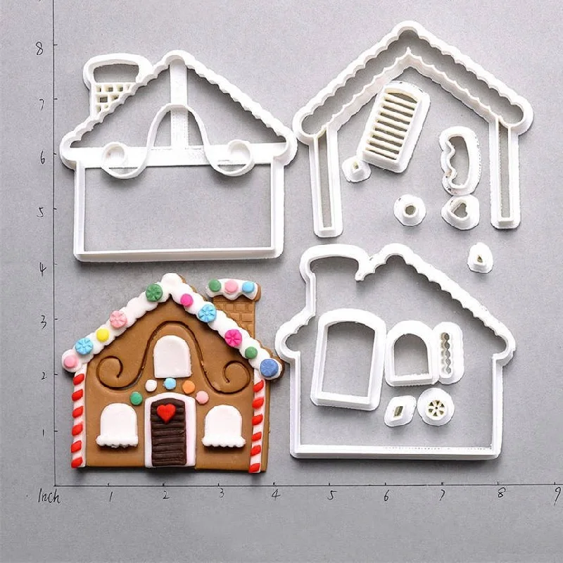Пряничный домик человек олень Счастливого Рождества снеговик 3D Печатный помадка