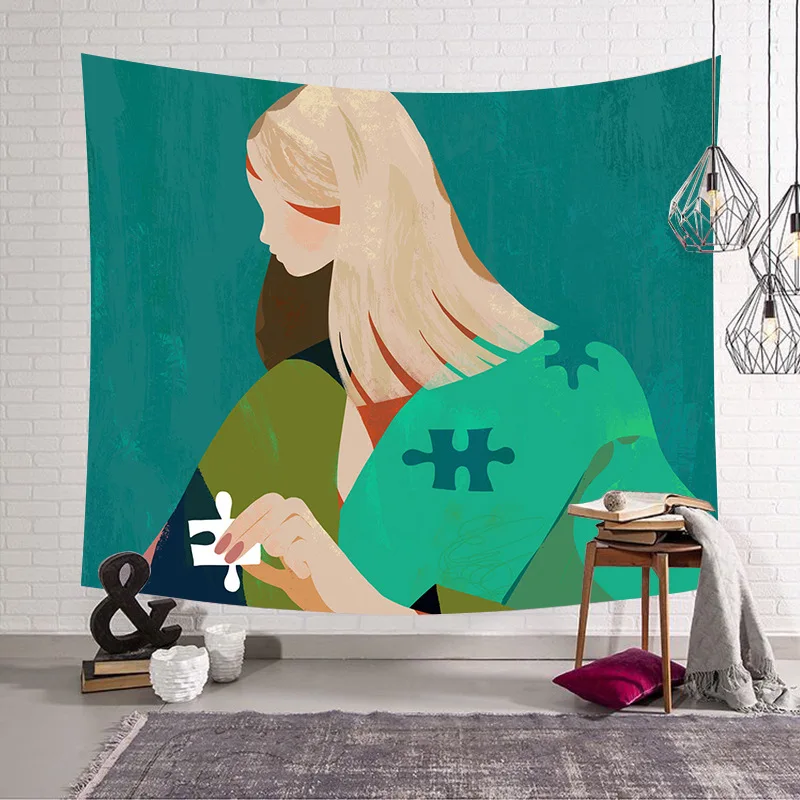 

Скандинавский фон для стен, декоративная ткань для гостиной, спальни, настенный гобелен одеяло, домашнее украшение