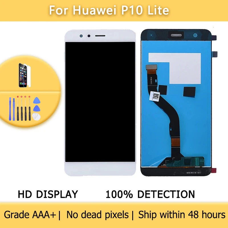 ЖК-дисплей для Huawei P10 Lite WAS-LX1 LX2 LX3 LX1A сенсорный экран цифровой сборки Черный Белый
