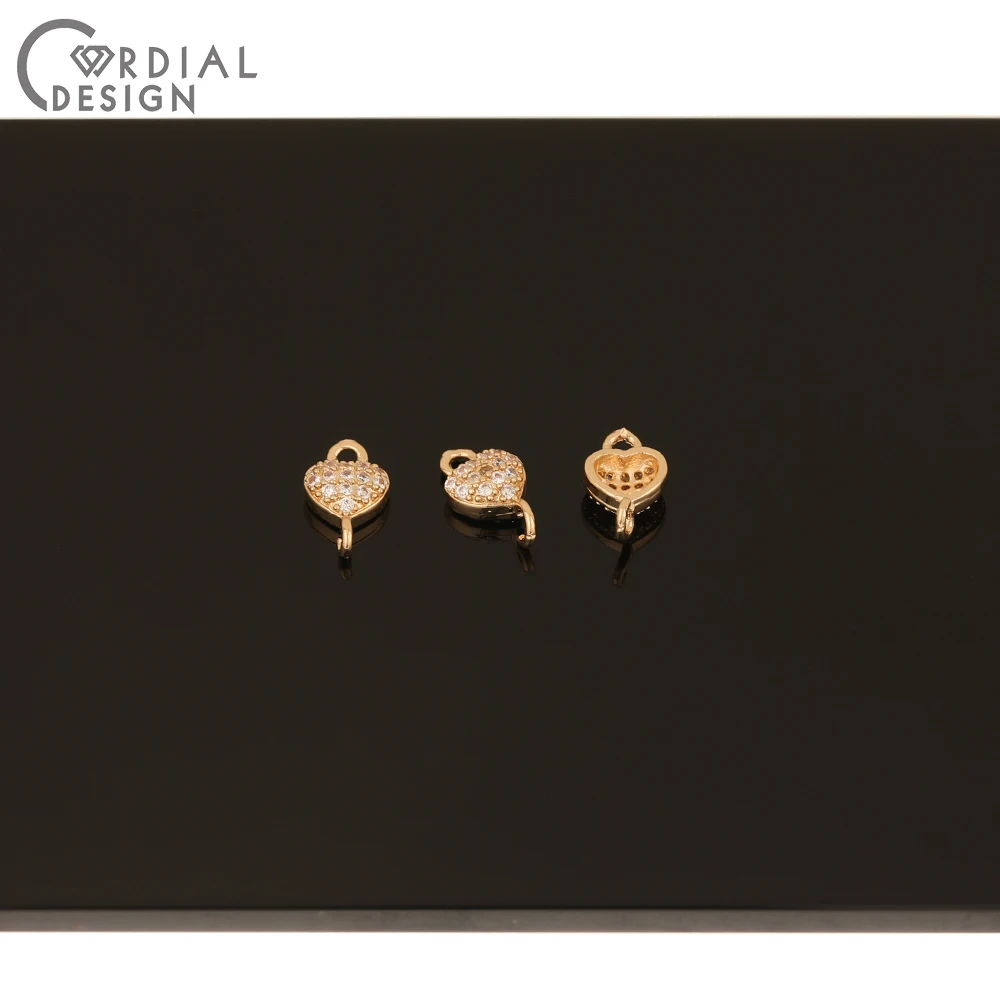 

Cordial Design 100Pcs 7*12MM Earrings Accessories/CZ Making/Heart Shape/DIY Connectors/Hand Made/Jewelry Findings & Components
