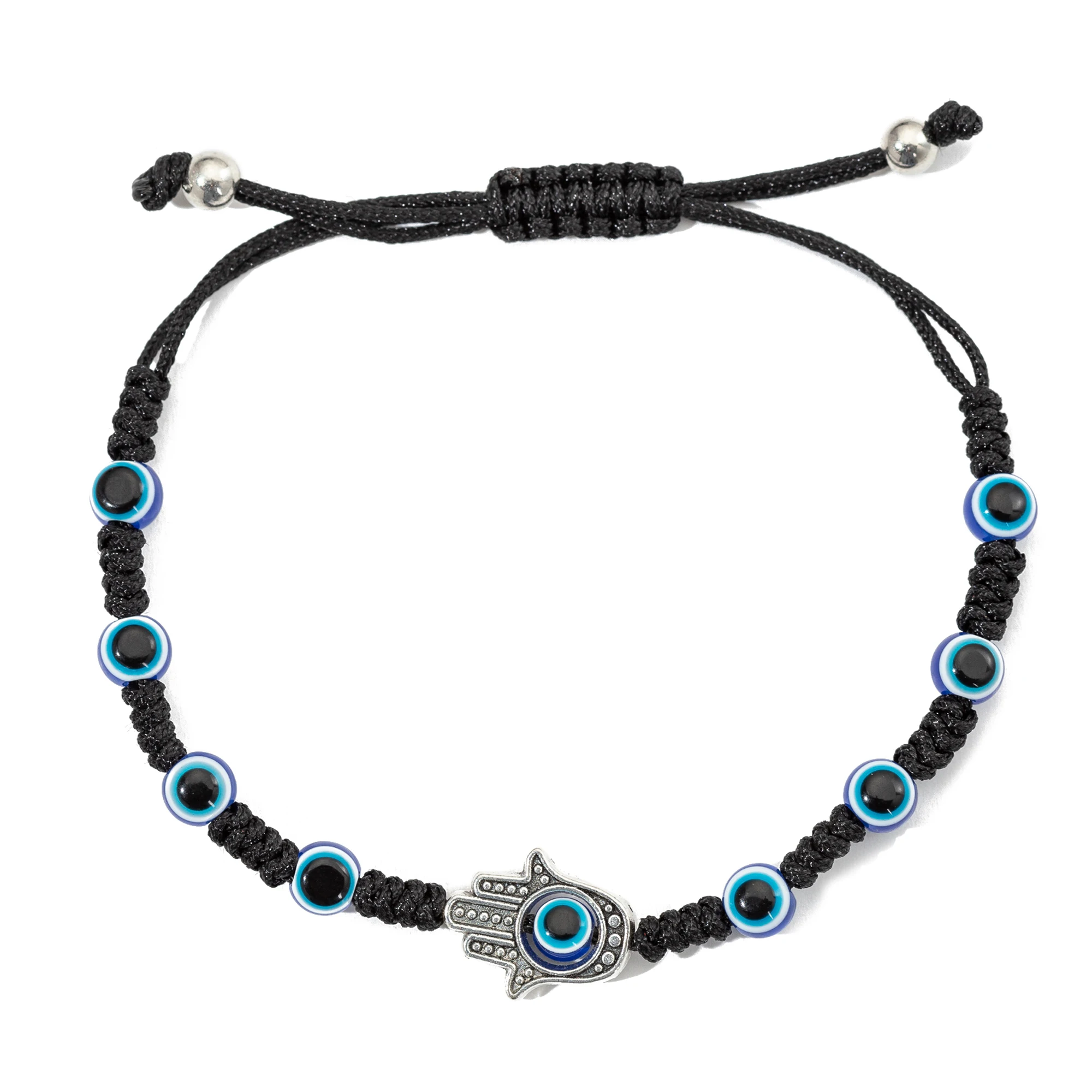 Плетеная нить от сглаза для мужчин и женщин черная плетеная лента с браслет