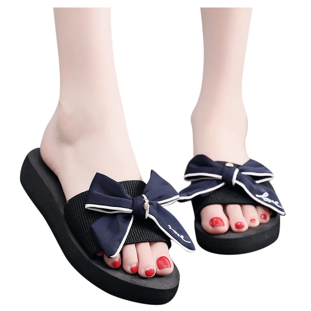 

20# Womens Shoes For Beach 2020 Summer Women Girls New Flip Flops Butterfly Flat Beach Slippers Chanclas De Mujer Playa Slippers