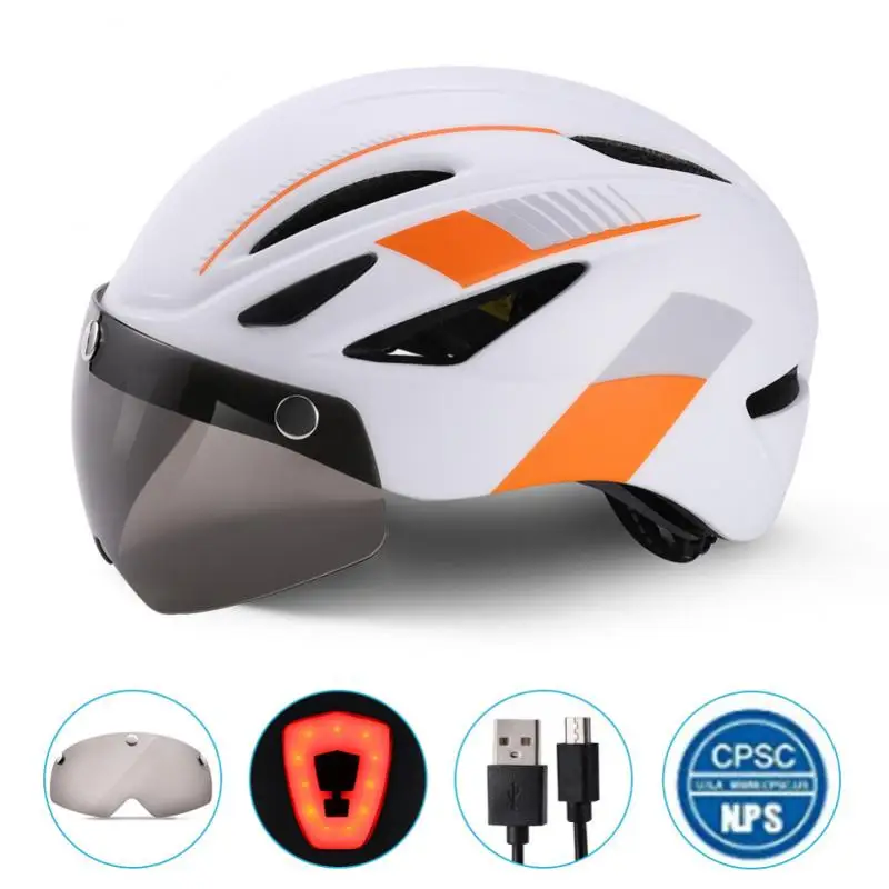 

Ultralight Cycling Safety Helmet Motorcycle Bicycle Taillight Helmet Men Women MTB Road Bike Helmets Magnetic Windscreen