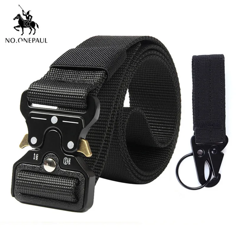 kkkk Package 1 black NO. ONEPAUL мужской повседневный модный тактический ремень из сплава с автоматической пряжкой Молодежный студенческий ремень для занятий спортом на открытом воздухе - Цвет: kkkk Package 1 black