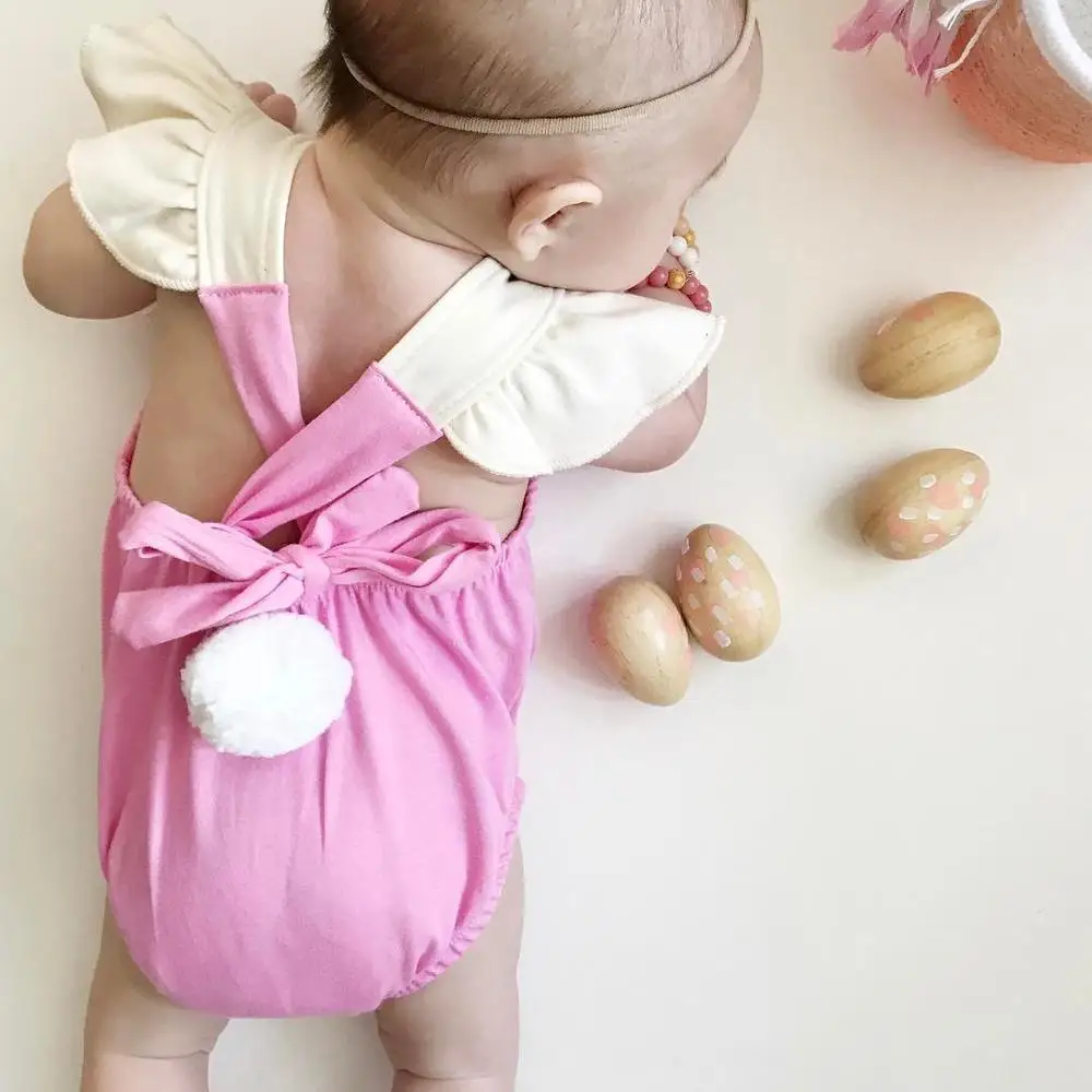 Kawaii Rabbit/боди для новорожденных с рукавами крылышками ангела Детские ползунки