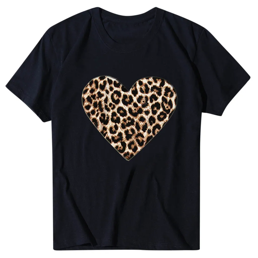 Чехол с изображением сердечка цветка печати хлопок Футболка для женщин