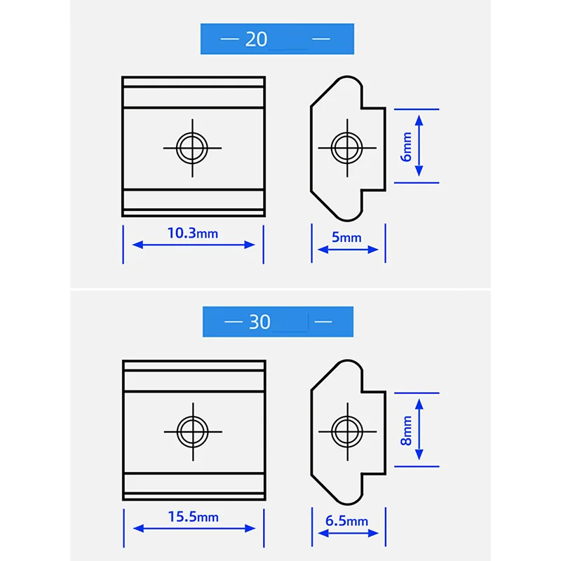 Т-образные гайки M3/M4/M5/M6/M8/M10 для алюминиевого экструзионного профиля серии