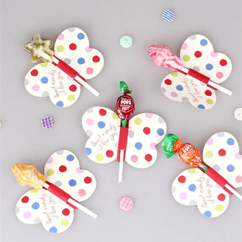 50 штук пакет милые насекомые пчелы божья коровка бабочка леденец украшение карты