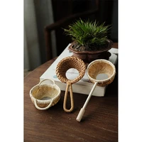 matcha accessories tea tools natural bamboo tea filter kung fu tea strainer coffee filter with holder kitchen tool