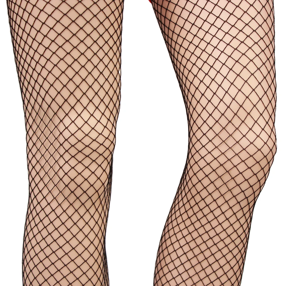 

HEALMEYOU Sexy fashion Lace Top Fishnet Thigh High Stockings Women's Lingerie stockings red colors Drop