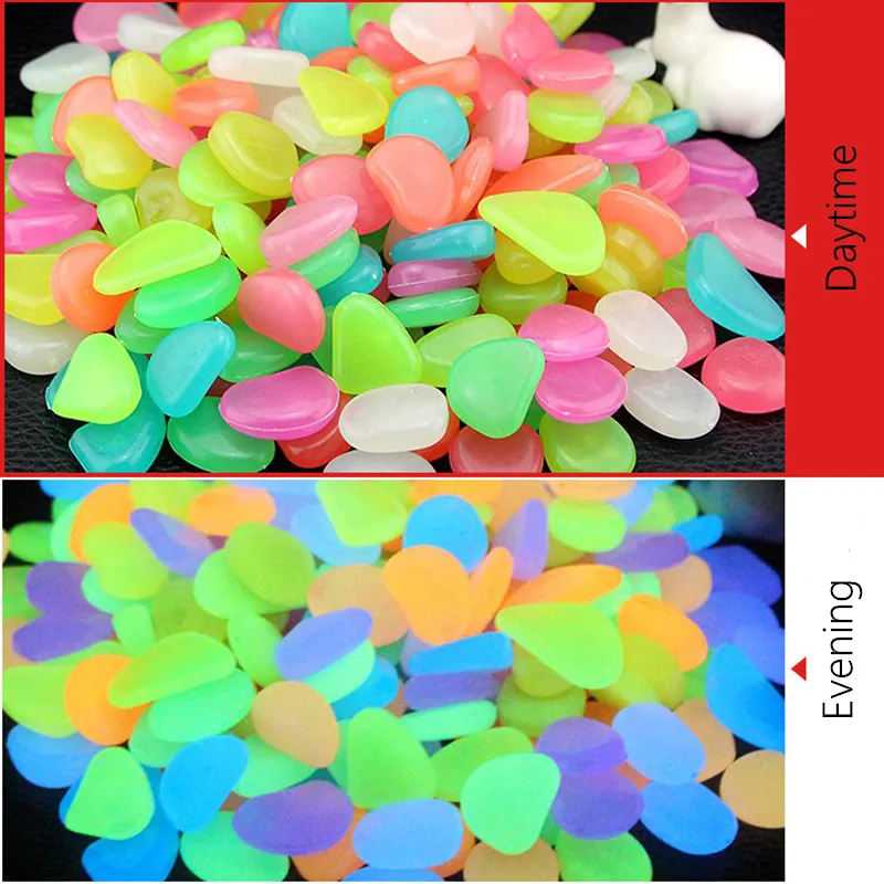 50 шт. светящийся камень для сада галька светится в темноте садовые светящиеся