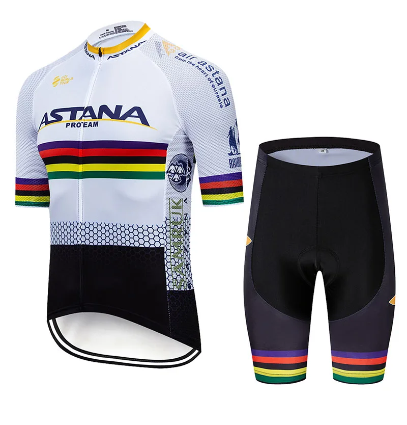 Новинка 2019 профессиональная команда Астана мужской велосипедный костюм дышащая