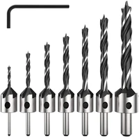 47pcs countersink drill bits set for wood quick change hex shank 3 tips woodworking drill 34567810mm center punch tool