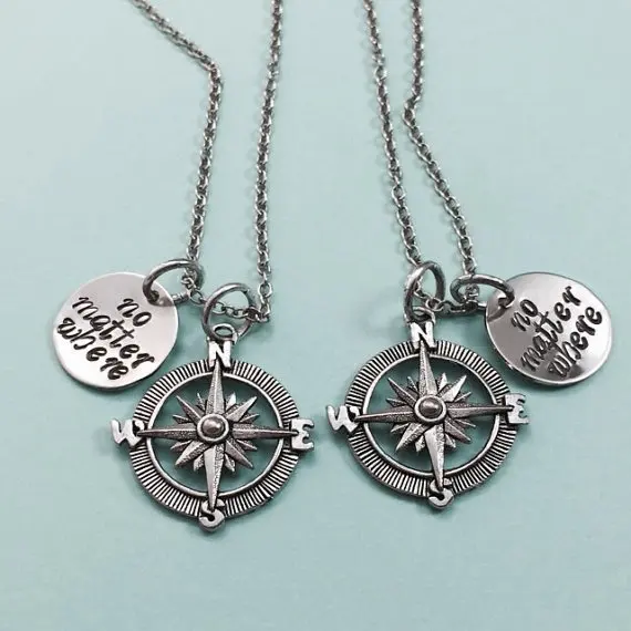 Новый Ретро компас независимо от того где буквенный ярлык Очаровательное