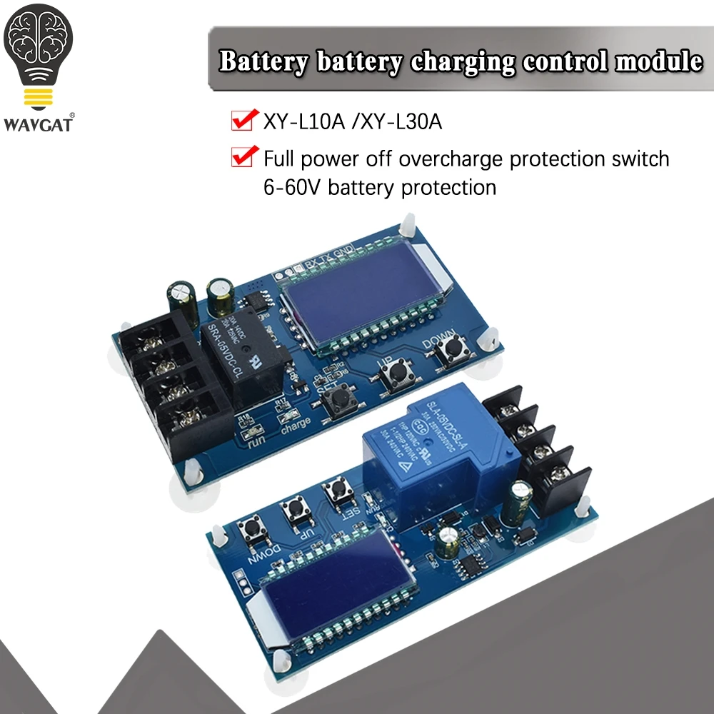 

10A 30A 6-60V Lead-acid Solar Storage Battery Charger Control Module Digital Overcharge Protection Control Switch LED indicator