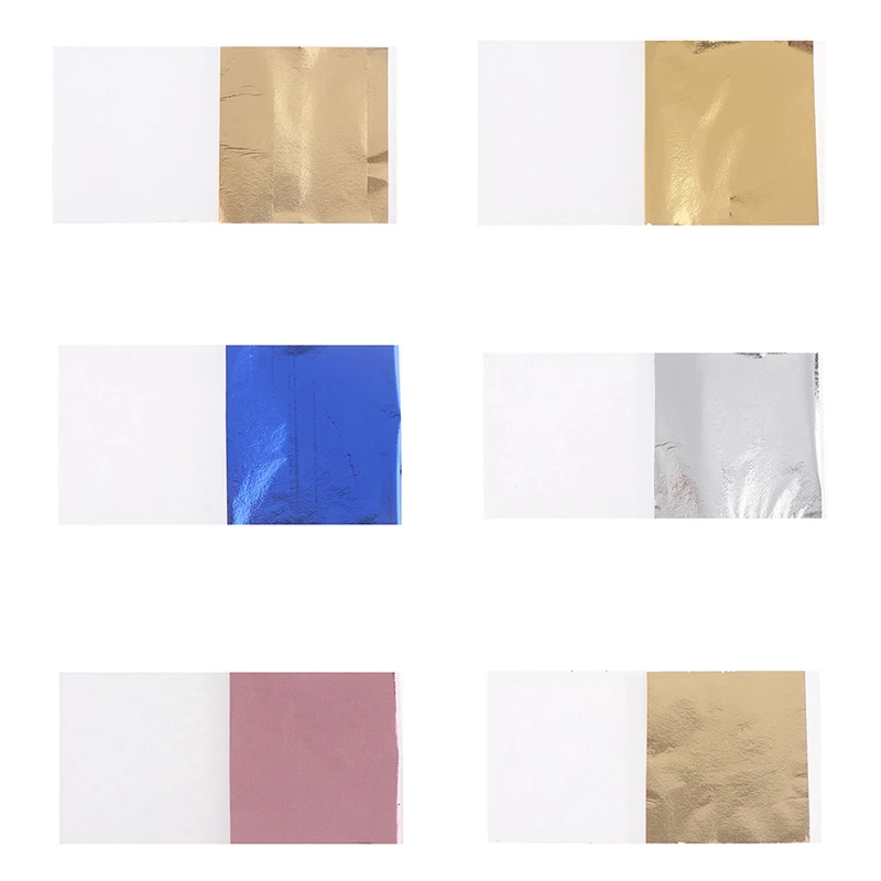 

100 Sheets Foil Leaf Paper Imitation Gold Silver Copper Leaf Gilding DIY Craft